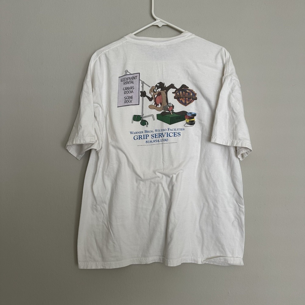 Vintage 2000 Taz Warner Bros Shirt Equipment Rental Pocket Shirt Hanes Men's XL